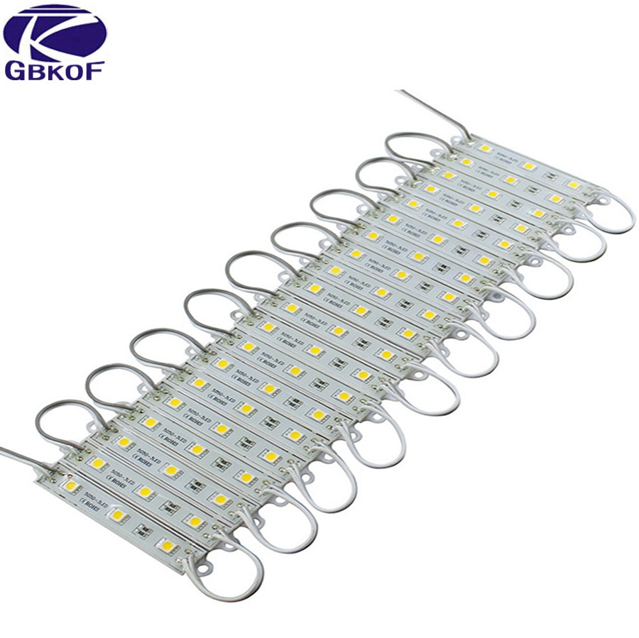 20Pcs Led Module 5050 3 Led DC12V Waterdicht Advertentie Led Modules Super Heldere Verlichting Wit/Warm Wit/Rgb Kleur