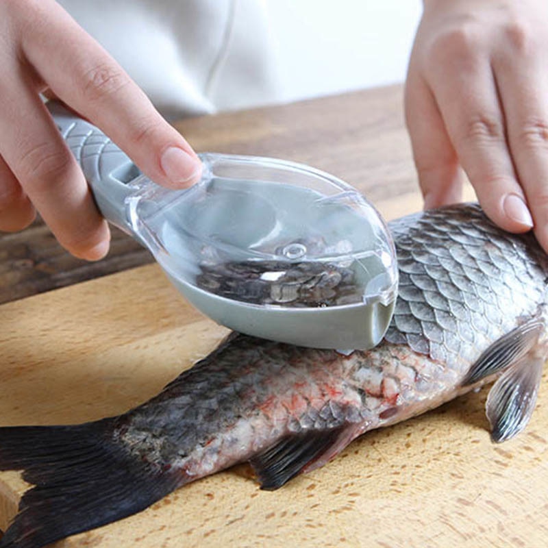 Escova de pele de peixe raspagem escamas de pesca raladores de escova rápido remover peixe faca raspador de limpeza com faca dispositivo