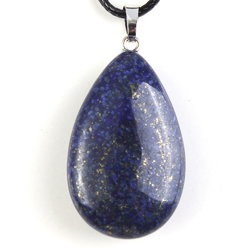 KFT Placcato Argento Naturale Cristallo di Quarzo Pietre Pendenti Con Gemme E Perle Lapis Lazuli Nero Agate Waterdrop Del Pendente In Pietra Gioelleria Raffinata E Alla Moda