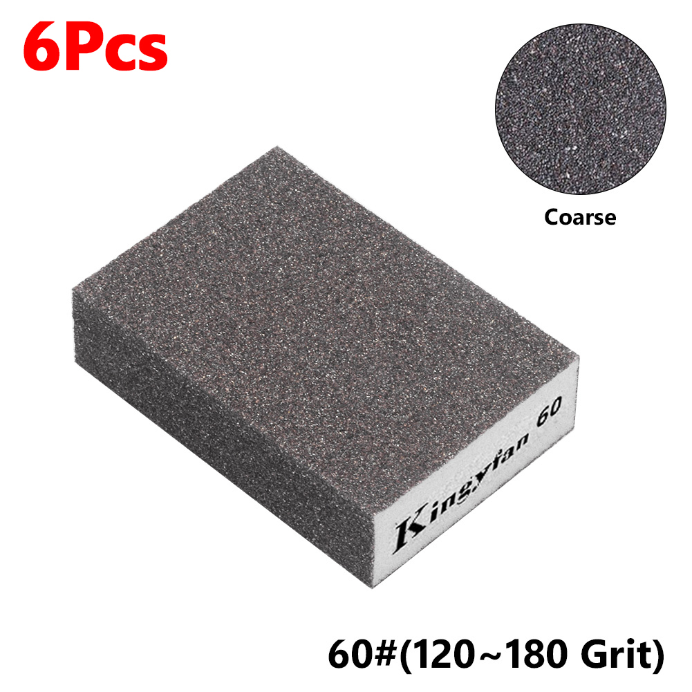 6 stk. slibesvampeblokke 60, 80, 100, 120, 180, 220 korn - vægslibning, model- og malingslibning, murstenspolering vægslibning: Brun