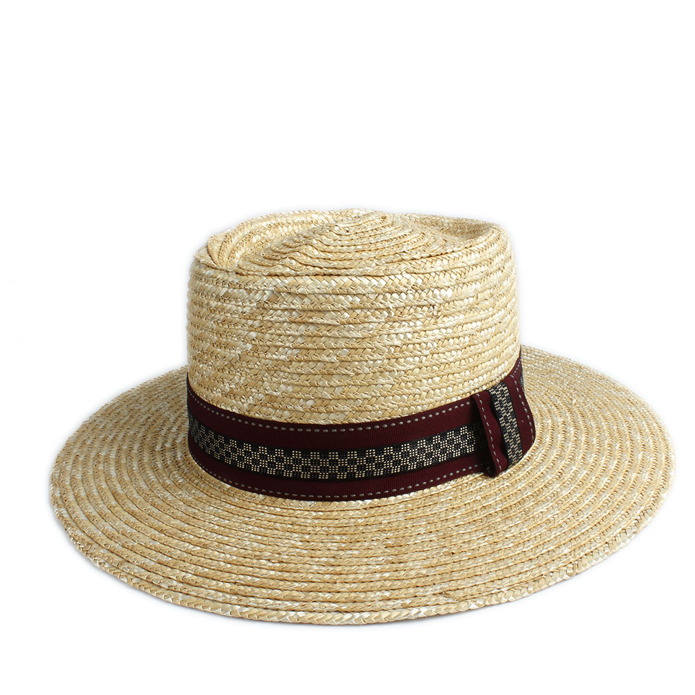 Zomer 100% Tarwe Stro Vrouwen Mannen Pork Pie Hoed Zonnehoed Strand Hoed Dame Brede Rand Schipper Panama Beach Zonnehoed jazz Hoed: Straw5
