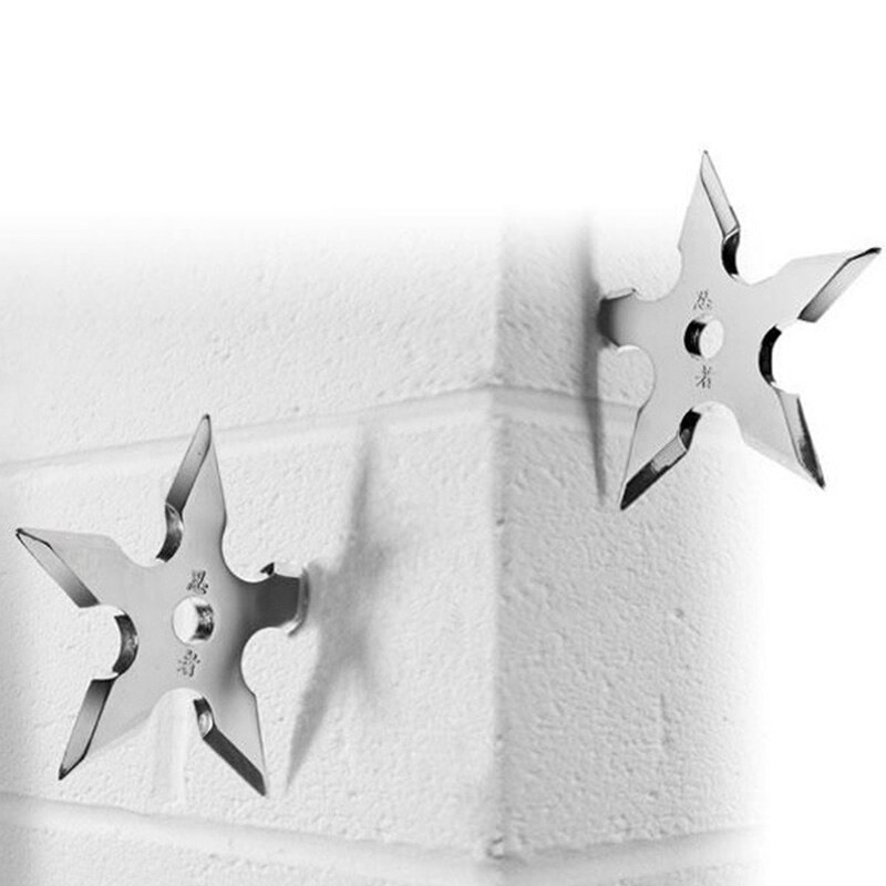 Ganchos de abrigo Ninja forma de estrella de acero inoxidable puerta de la pared gancho ropa gancho para sombreros titular decoración del hogar