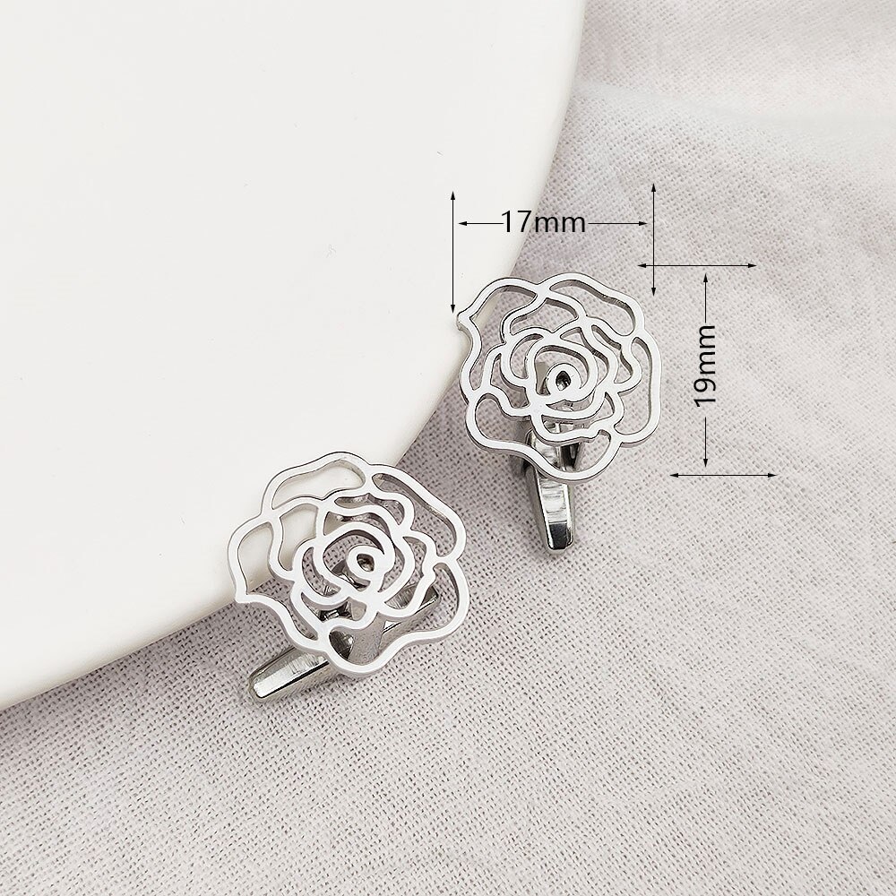 1 Paar Goud Kleur Rose Bloem Manchetknopen Voor Vrouwen Personaliseren Hollow Franse Overhemd Manchetten Mens Pak Accessoires