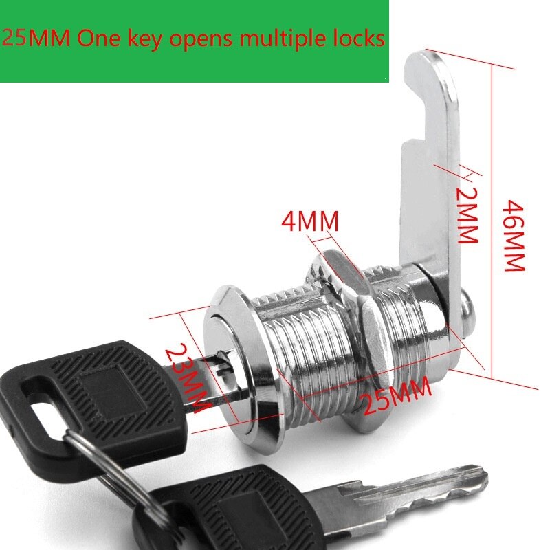 File/Goods/ Drawer Cabinet Locks With 2 Keys Lock Furniture Hardware Door Cabinet Lock For Office Desk Letter Box Cam Locks: 25mm multiple Open
