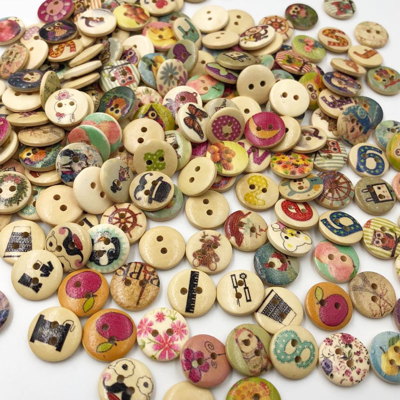 50PCs 2 Löcher Mixed Blume Tasten für Hand Handwerk Scrapbooking DIY Nähen Dekorative kinder Taste Kleidung WB526
