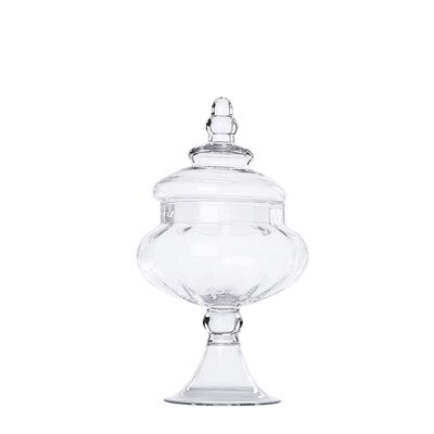 Gjennomsiktig glass candy glass europeisk stil lagring tank bryllup dessert bord candy glass sukker tank hjemmedekorasjon: B 28cm
