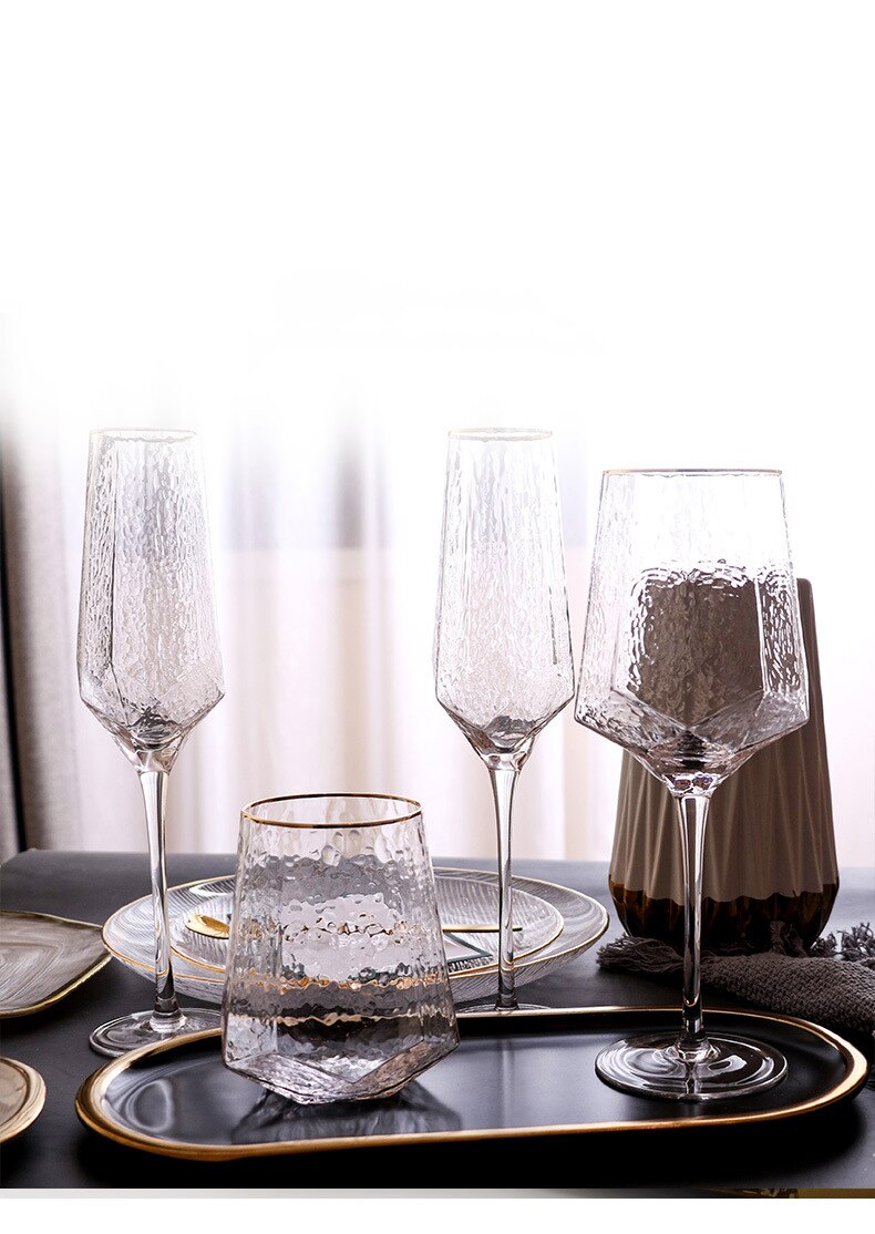 300/550ml retro hamrede vinglas blyfri champagnebæger vinkop hjemmebar bryllupsfest champagneglas drikkevarer