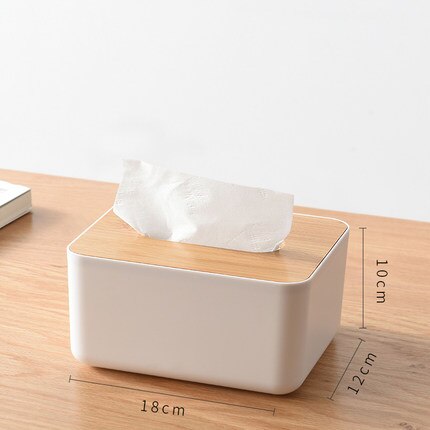 Tissue Box Modern Wooden Cover Paper with Oak Home Car Napkins Case Home Organizer Decoration Tools Plastic: C