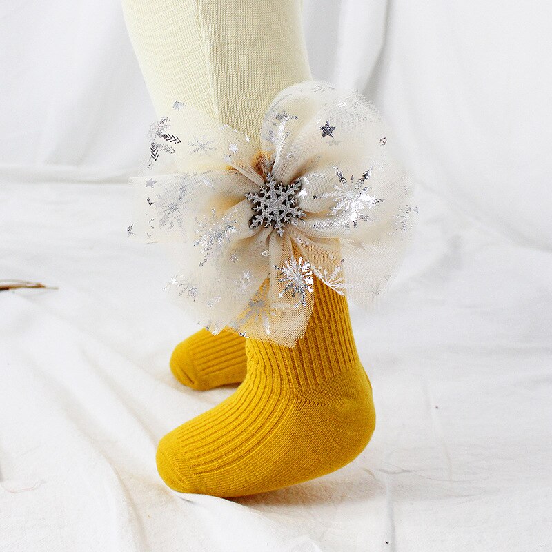 Kinderen Zuivere Katoenen Sokken Meisjes Boog Lente Herfst Prinses Sokken 0-10 Jaar Oud Koreaanse Versie Hoge Top baby Sokken