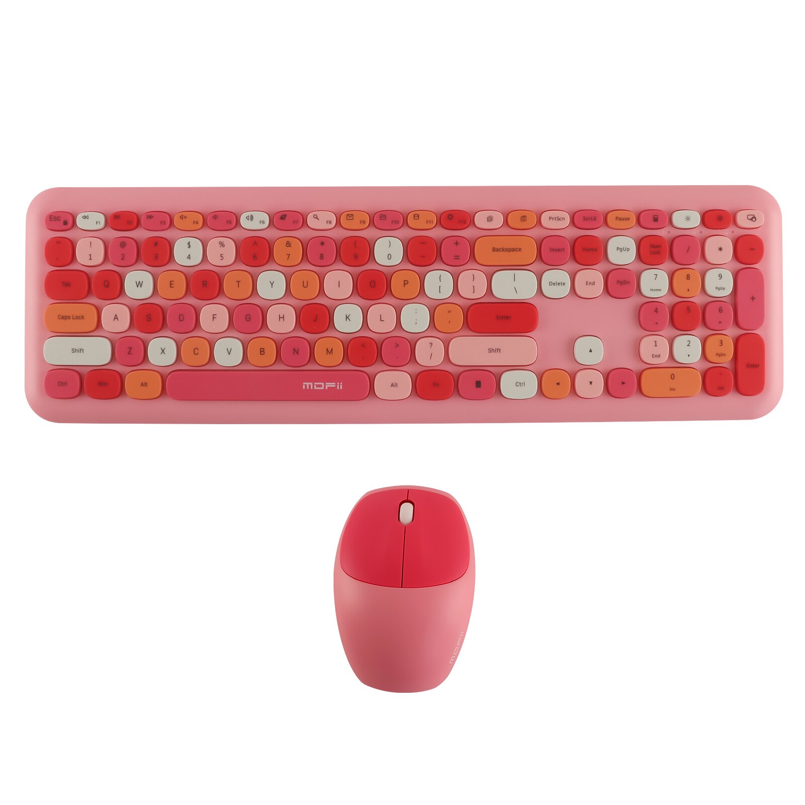 2.4G Wireless Keyboard and Mouse 110 Key Colorful Keyboard Mouse Combo Gaming keyboard Mouse Set For Desktop PC Laptop: Pink