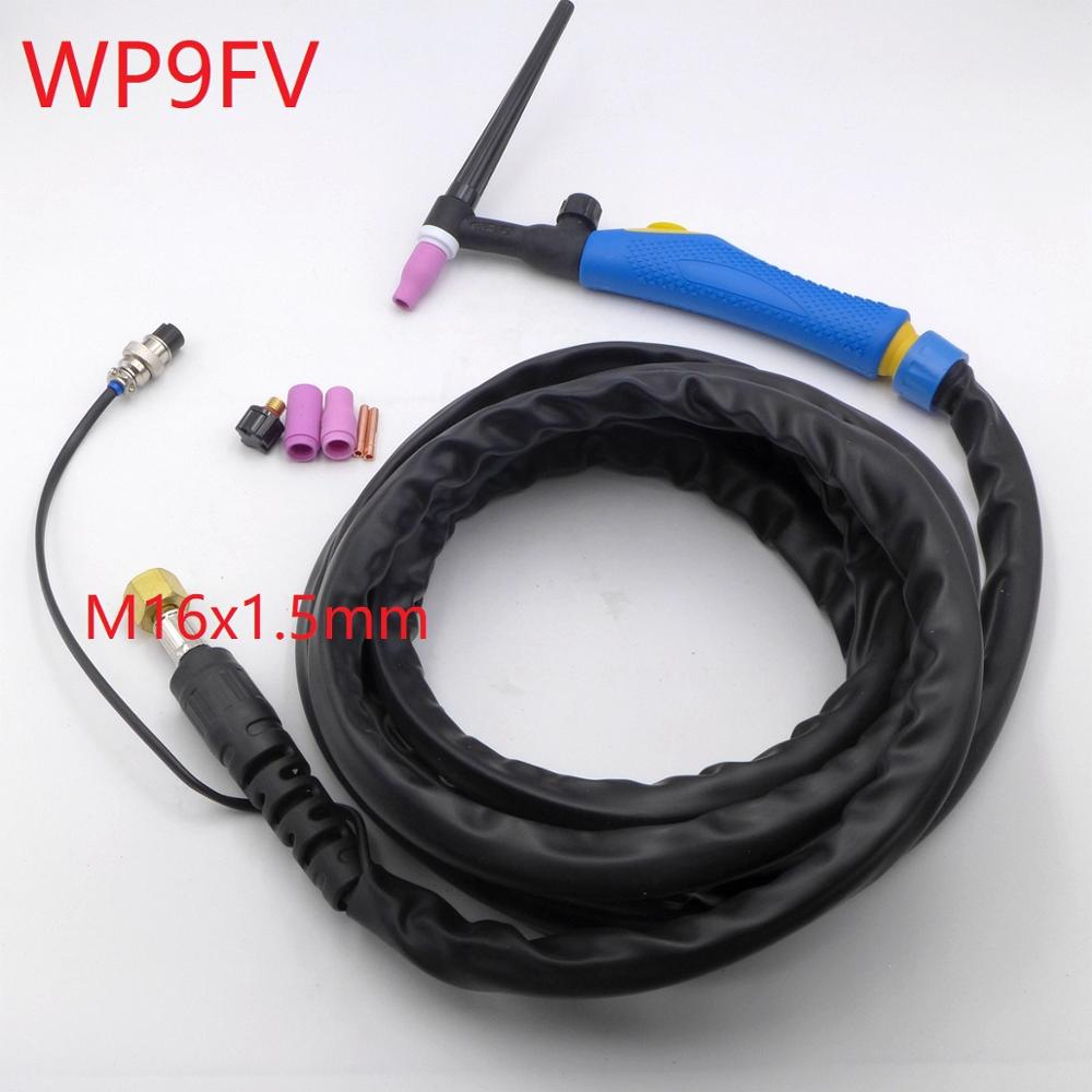 WP9FV WP-9 TIG wp9 Torch Burner Hose Argon Welding Accessories Flexible Flex Gas Valve 4 Meters M16 WP9