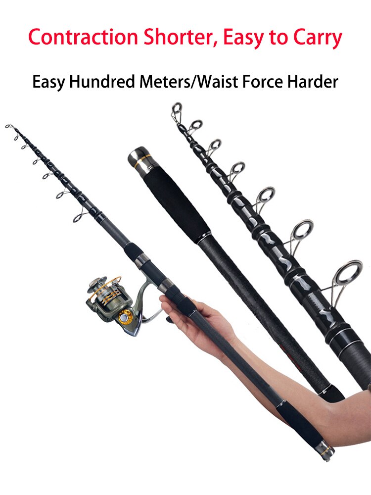 Canne à pêche de mer télescopique Super dur haute teneur en carbone carpe matériel de pêche longue portée canne à lancer alimentation canne à roche 10-200g lac