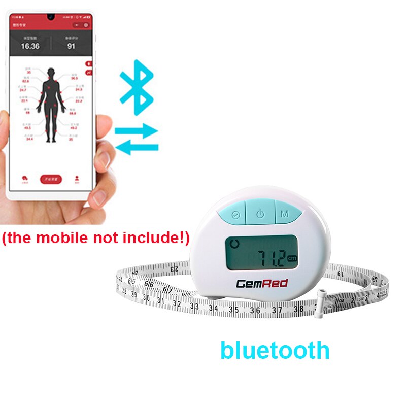 Digitale MaßBand Genau körper maßBand Misst 8 Körper Teil Bluetooth digitale maßBand körper fett sattel: bluetooth Band