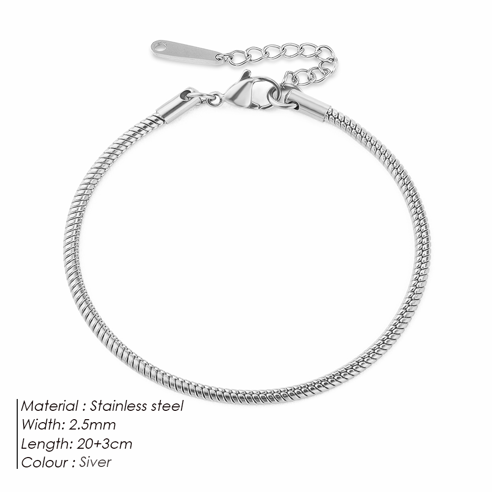 e-Manco Schlangenkette Fußkettchen Edelstahl verstellbare Kette Knöchel für Frauen Mädchen Schmuck Zubehör: Schwarze Gewehr überzogen