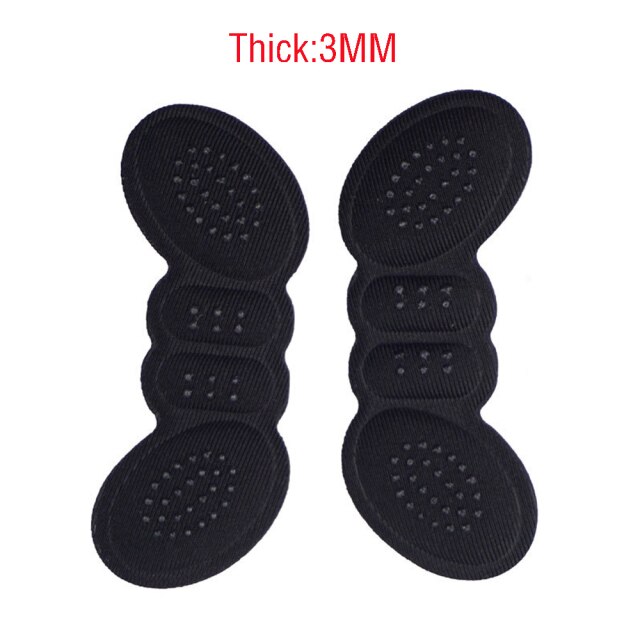 High-heel Insoles, Butterfly-shaped Adjustable Heel Lining Protection Patch, Heel Pad, Foot Care Non-slip Heel Pad 1 Pair: Black Thick 3mm