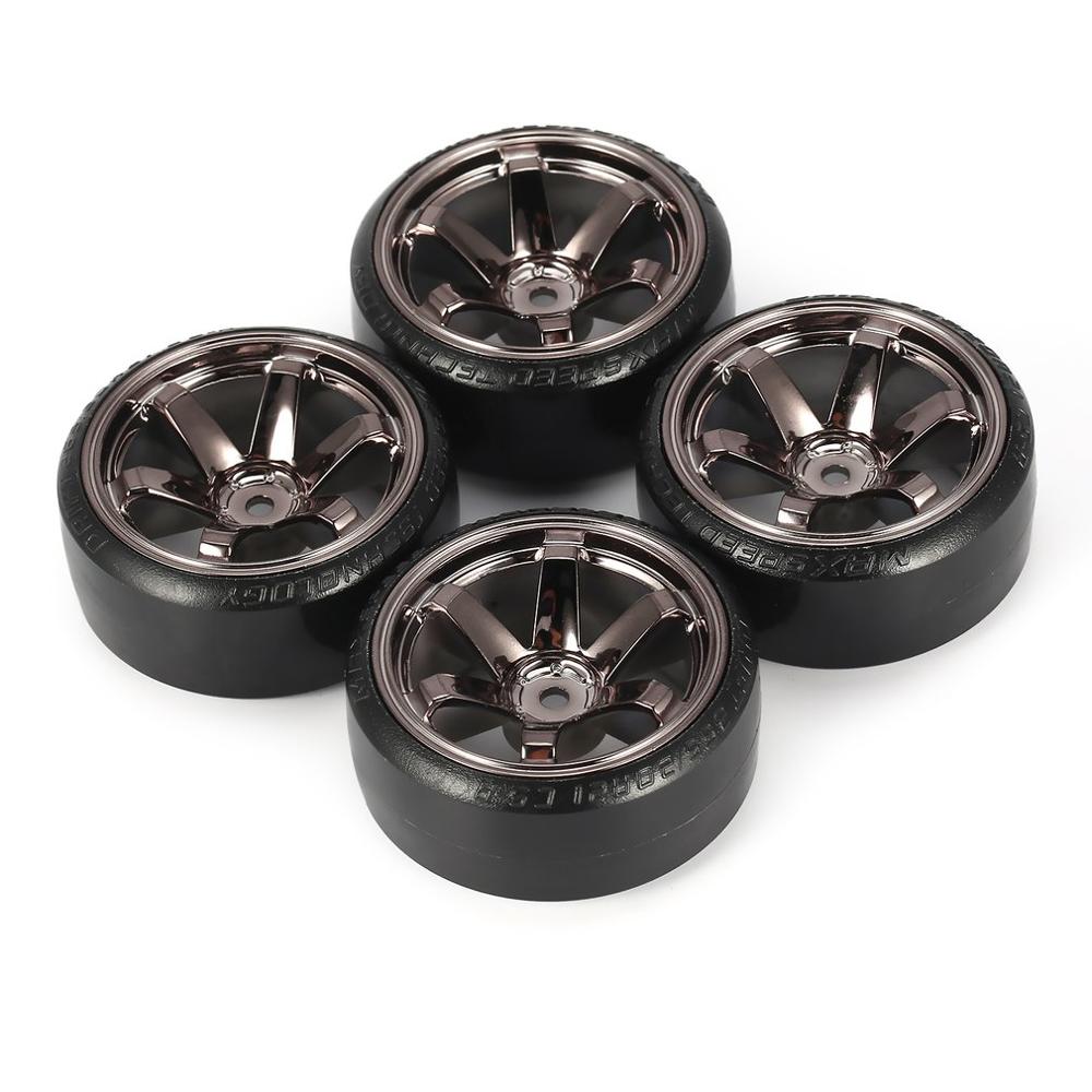 4Pcs RC Hard Pattern Drift Tires Tyre Wheel for Traxxas HSP Tamiya HPI 1:10 RC On-road Vehicle Drifting Car Hard Tyre Set: gray