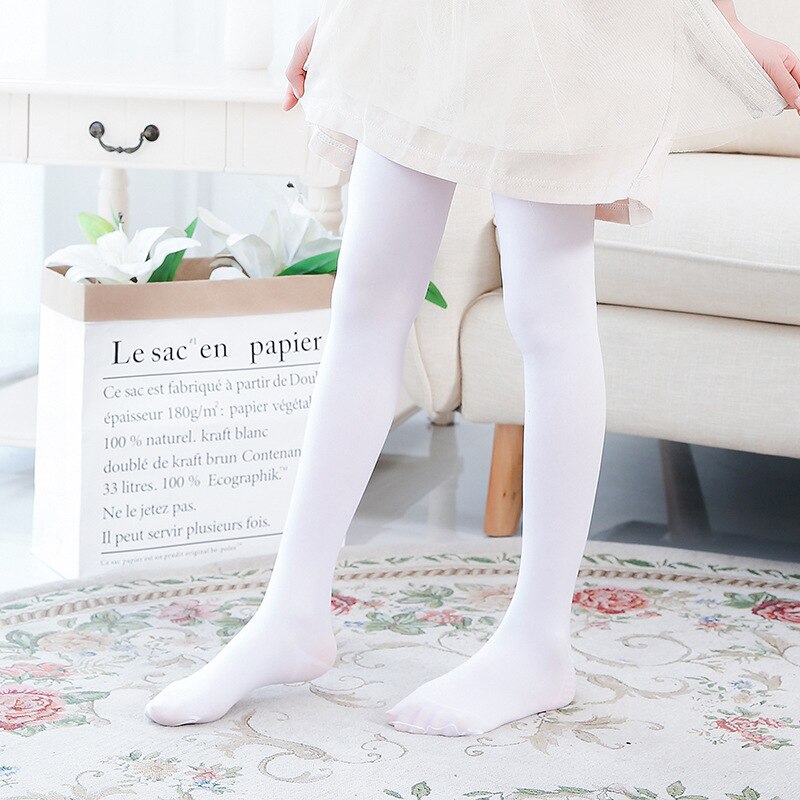 Crianças Meia-calça de Veludo Branco Anti-Pilling Da Menina das Meninas de Dança Meias Meias Meias de Estudante