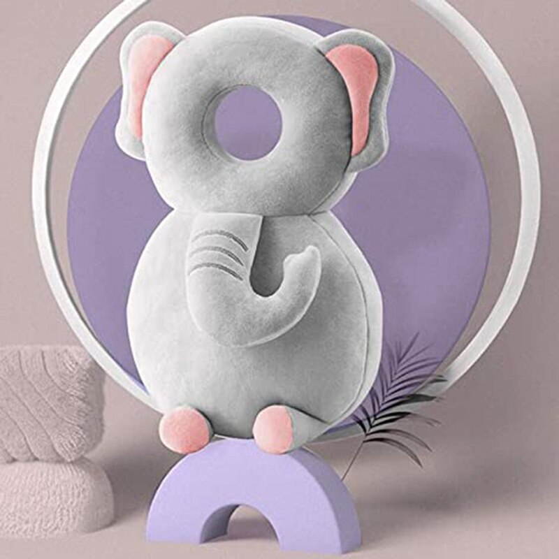 Baby Head Protector Toddlers Head Safety Pad Cushion Baby Back Protection Prevent Head and Shoulder Injured Gray