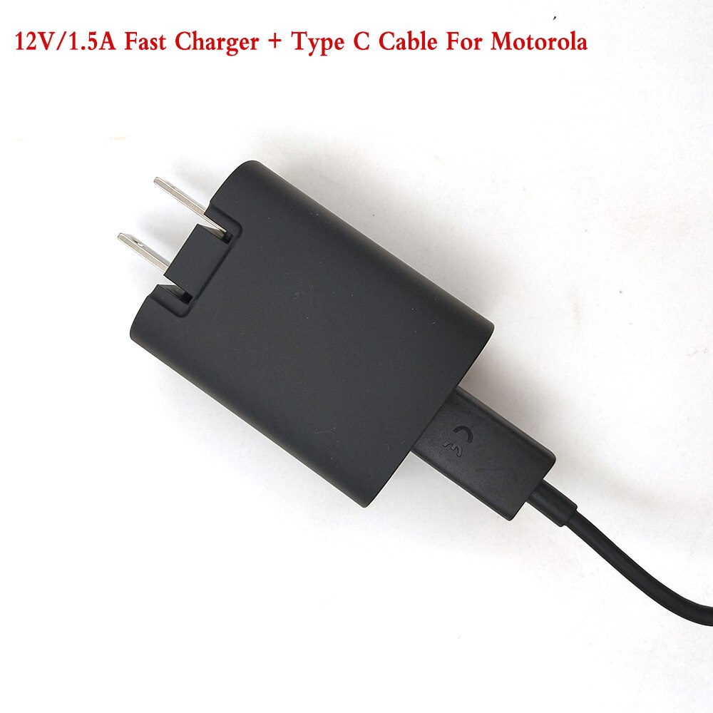 12V1.5A Fast Charger Turbo Power 18W Quick Ons Adapter 100Cm Usb C Data Kabel Voor Motorola Moto G/G Plus/G9 Power/Edge +/Rand S 5G