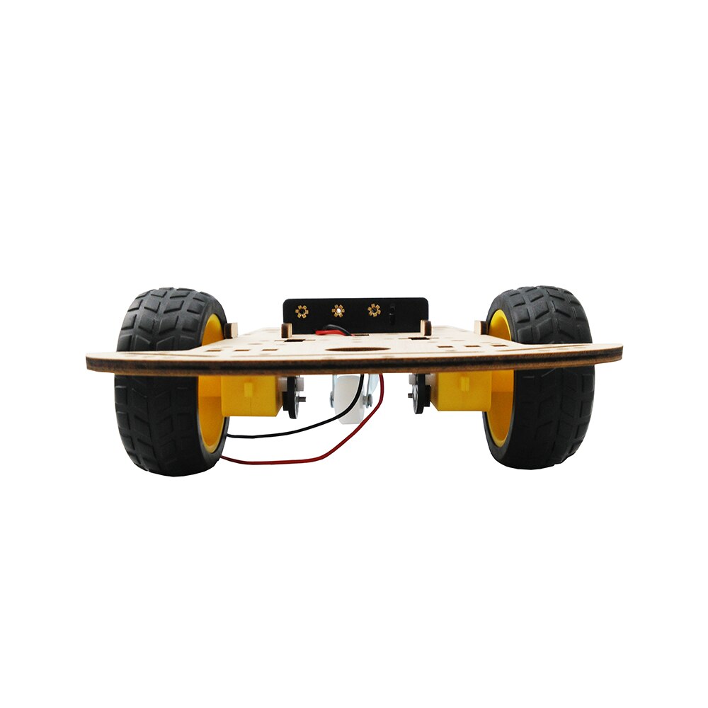 Wood 2WD Robot Smart Car Chassis Kits with Code Speed Encoder Battery Box DIY Education Robot for Arduino Smart Car kit for kids