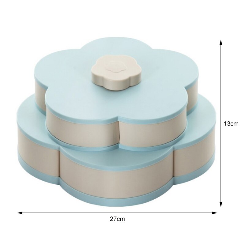 Caja giratoria en forma de pétalo para golosinas, bandeja para dulces, caja de almacenamiento para alimentos, cajas de almacenamiento para dulces, organizador de fruta para alimentos, cajas ecológicas