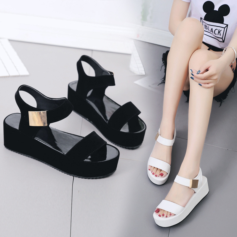 Été nouvelles sandales pour femmes peep orteil romaine femme plate-forme sandales épais fond compensé loisirs chaussures femme
