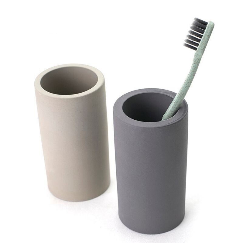 Bathroom Diatomite Toothbrush Cup Quick Water Absorbent Toothbrush Cup Toothbrush Holder Light Grey/Dark Gray/