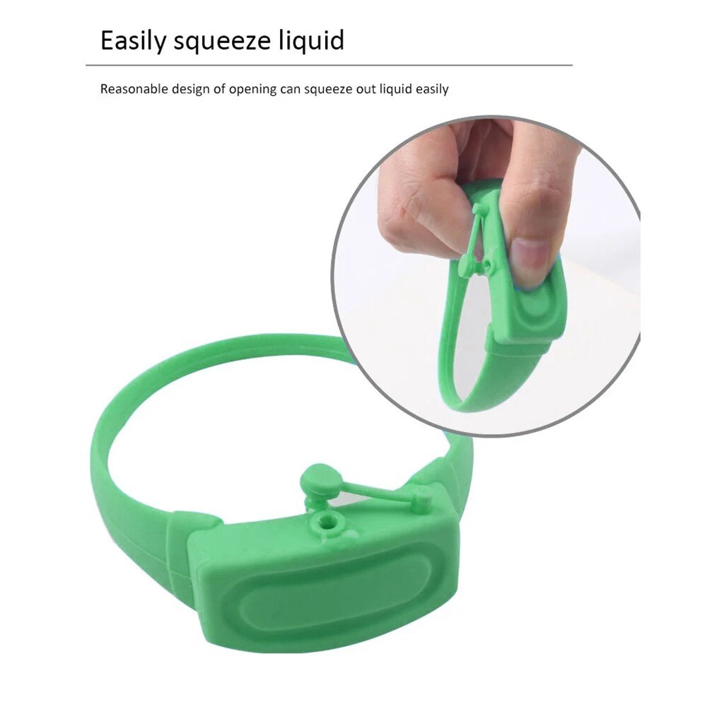 # R25 bracelet main distributeur désinfectant pour les mains distribution Silicone portable distributeur pompes désinfectant bracelets main poignet: B