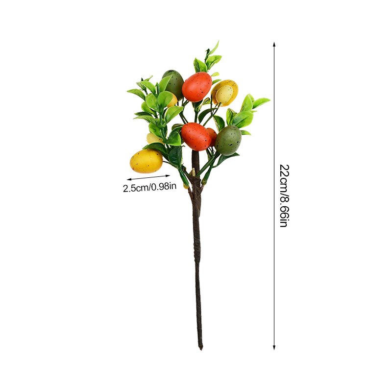 1pc Easter Eggs Branch Plastic Foam Flowers Spring Festival Floral Decoration Wedding Happy Easter Party Supplies for Home Decor: E02