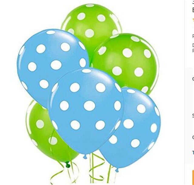 Ballons gonflables en Latex 24 pièces, 12 pouces, à pois, rouge et noir, ballon à Air pour fête pour enfants, pour cérémonie, pour anniversaire, pour bébés: Green and Light Blue