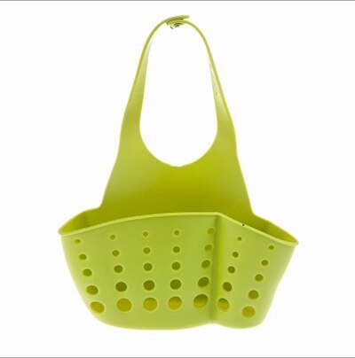 Cesta de almacenamiento colgante para fregadero, bolsa escurridora, estante para grifo, esponja, soporte para cepillo para jabón, utensilios para el baño ajustables, 1 ud.: green