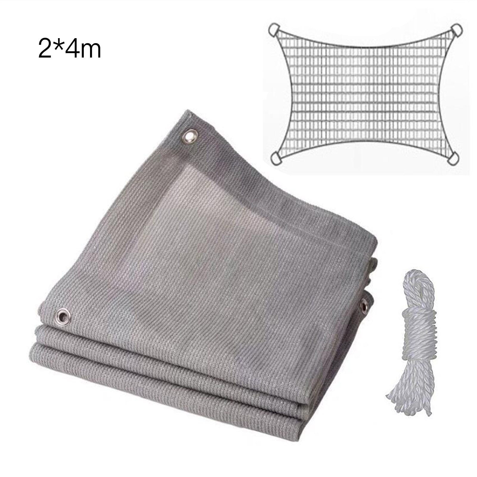 Sunscreen Roof Cover Balcony Sunshade HDPE Plant Shading Rate 95% Outdoor Garden Supplies Gray Shade Net: 2 x 2m