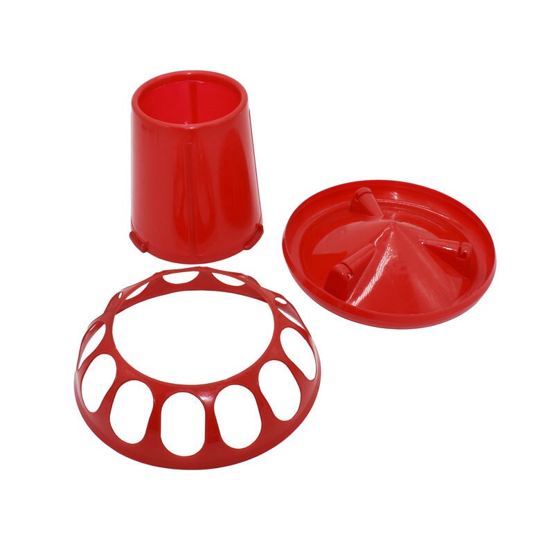 2 pcs Poultry Feeding Tools 1.5kg 3.5kg Red Plastic Chicken Feeders Quail Feed Bucket Poultry Farming Tools Poultry supplies
