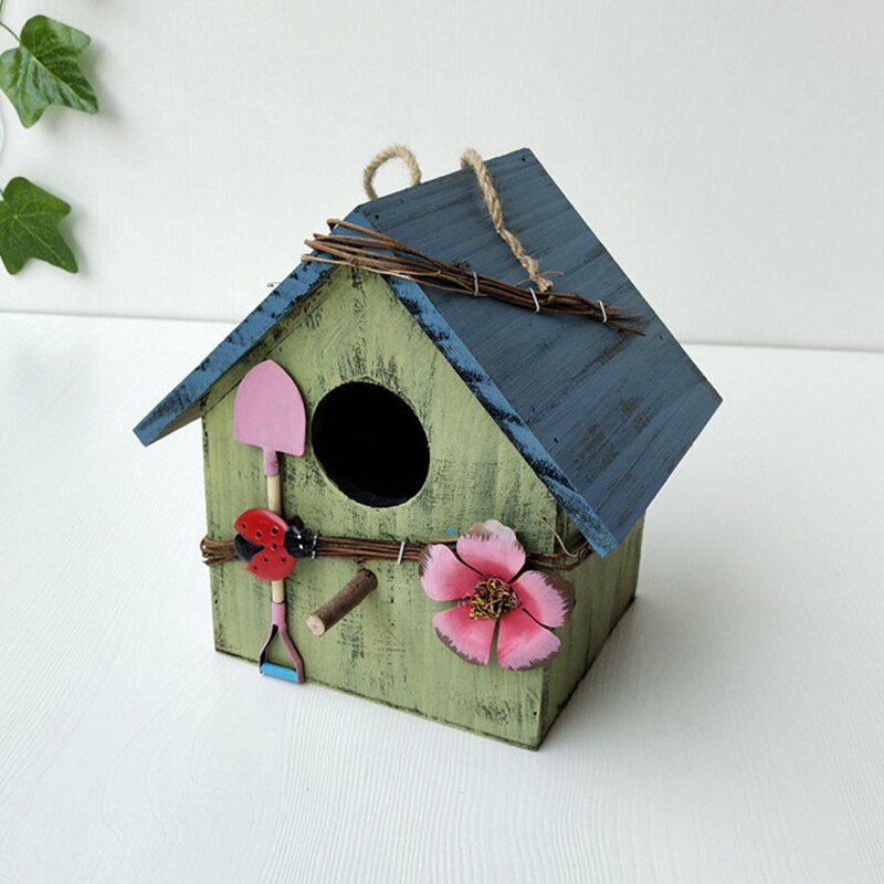 Opknoping Houten Vogel Huis Nest Decoratieve Vogelhuisjes Tuin Decor Diy Vogelhuisjes Voor Crafting Creëren Vogel Doos: 2