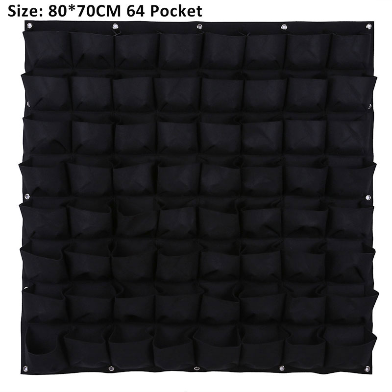 6/18/56/64 Pocket Felt Vertical Gardening Flower Pots Wall Planters bags Planter Hanging Pots Planter On Wall Garden Green Field