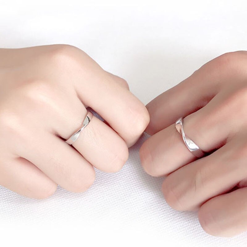 Lover Ringen 100% Echt 925 Sterling Zilveren Ringen Trouwringen Mobius Ring Paar Ring Voor Valentijnsdag Aanwezig