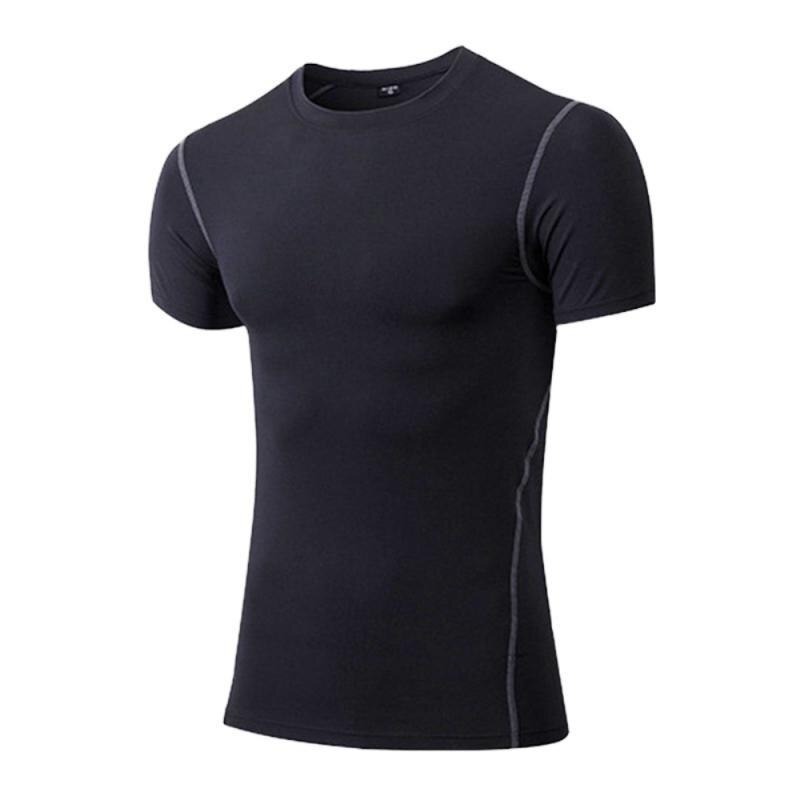 Newest Running T Shirt Quick Dry Fitness Shirt Training Exercise Clothes Gym Sports Tops Breathable Sport Vest: L / black