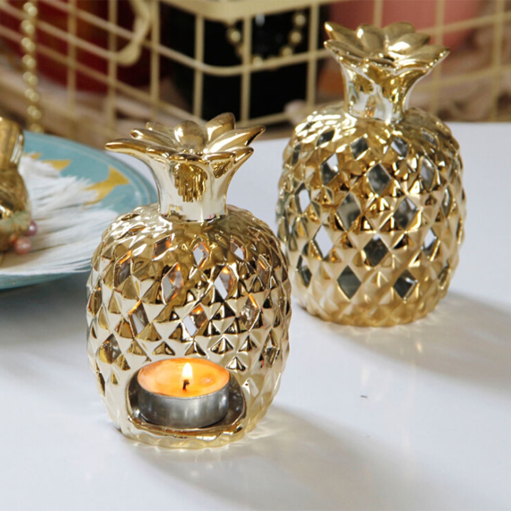 Lysestager keramisk europæisk type hul ananas jern kunst lysestage til jul hjemmefest dekoration