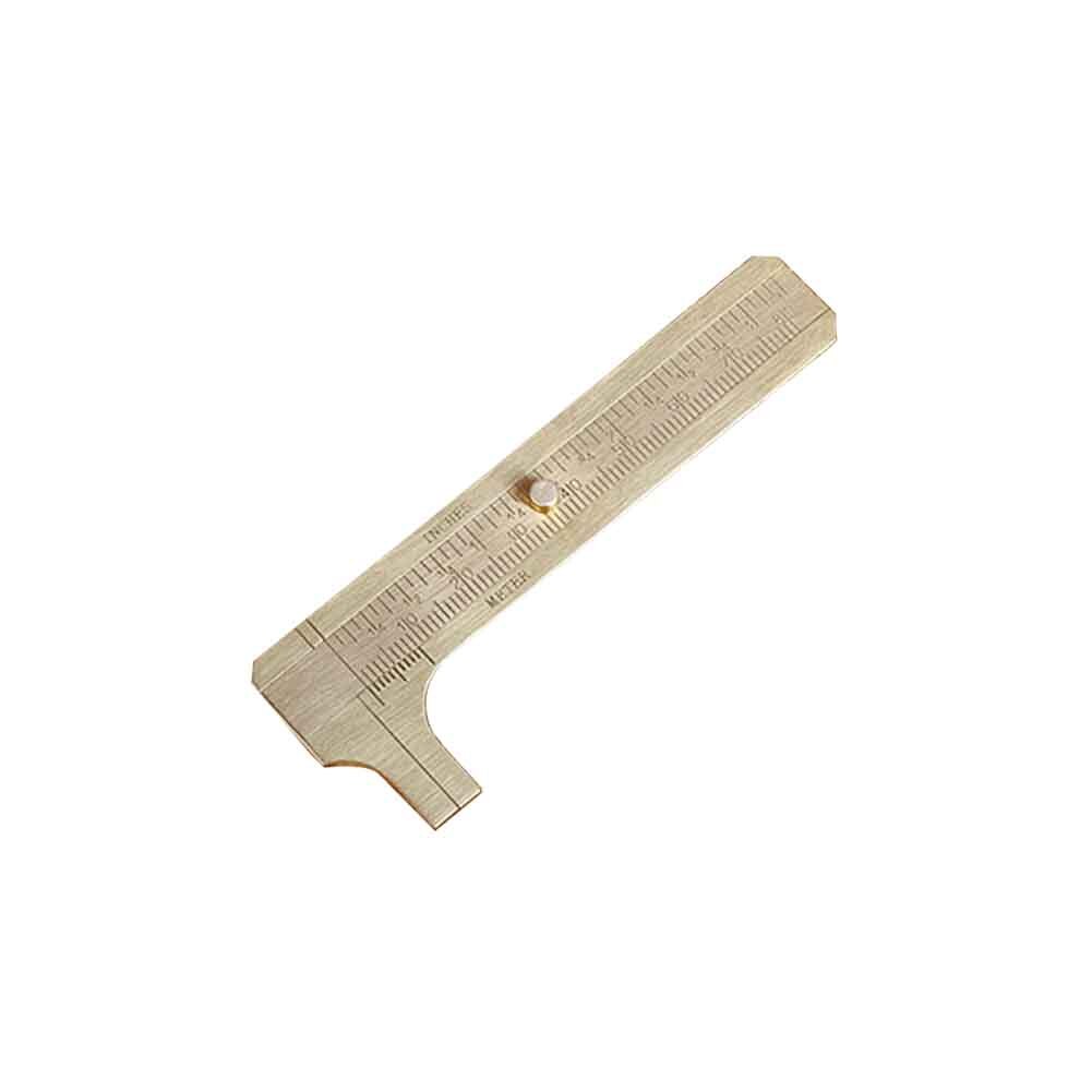Solid Brass Practical Accurate Mini Portable Sliding Guitar Repair Vernier Caliper Retro Jewelry Measuring Ruler Double Scale: 8cm Double Scale