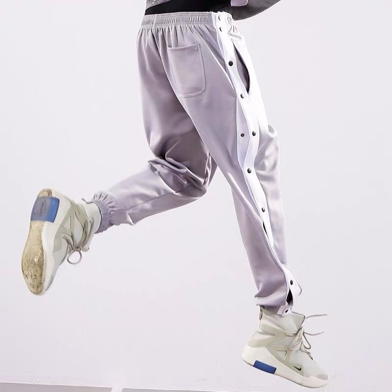 Fully Open Buttoned Foot-breasted Pants Side Row Basketball Pants Buttoned Pants Sports Pants Trousers Training Uniforms Men