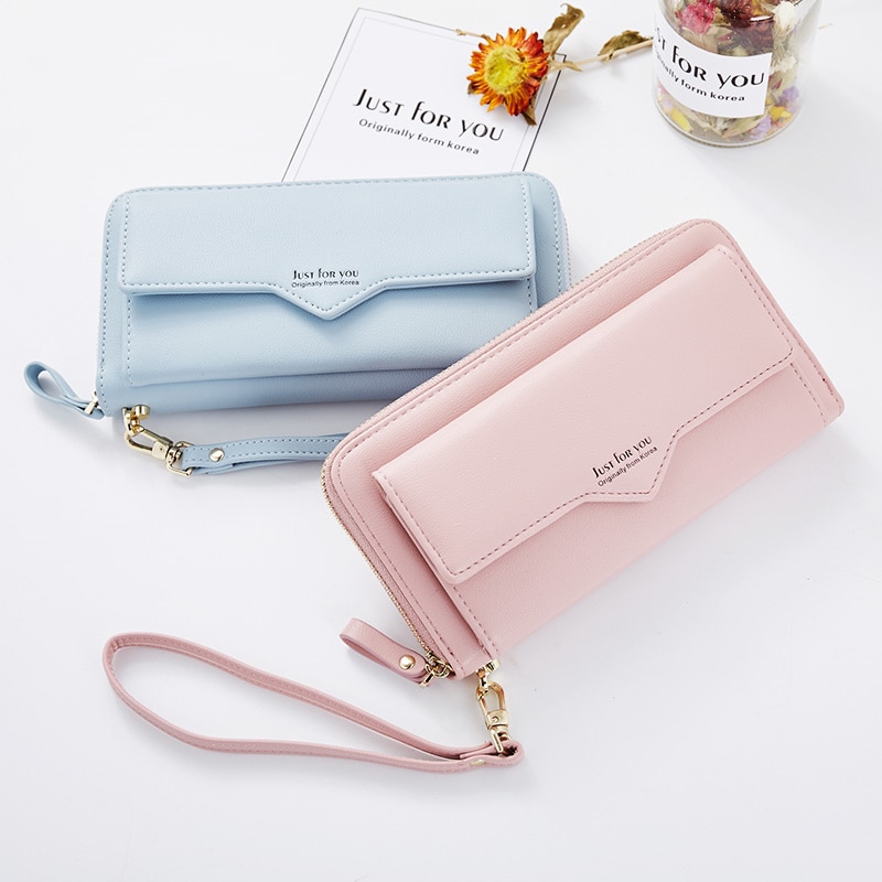 Brand Large Capacity Women Wallet Clutch Cell Phone Pocket Card Holder Long Wallets Female Wristband Ladies Handbag Purse