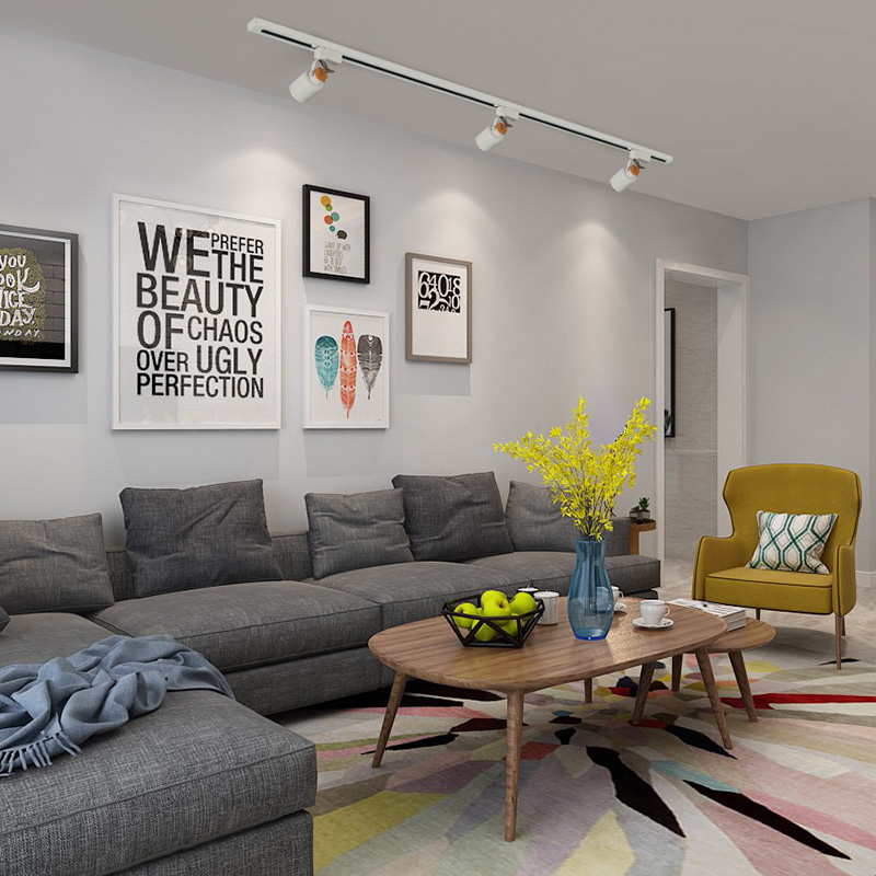 Aisilan GU10 Bulb 7W Led Track Light Aluminum Ceiling Rail Track Lighting Spot Rail Spotlights Painting display AC90-260V