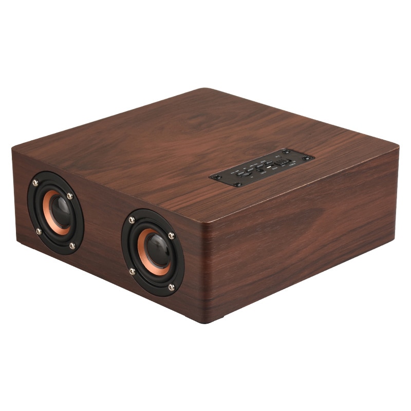 Trä trådlös bluetooth högtalare hifi stereo subwoofer bokhylla högtalare trä 4 högtalare subwoofer stöd aux tf kort aux
