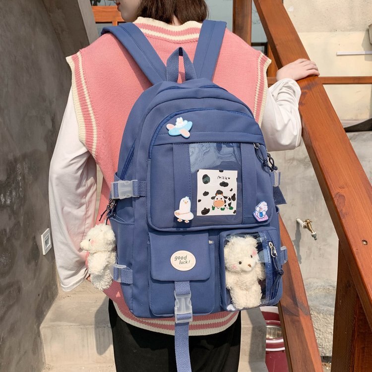 Sac à dos japonais multi-poches pour filles, pour adolescentes,
