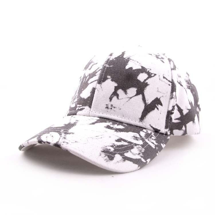 2022 Tie Dye Baseball Cap summer Men Women Trend Lovers Colorful Snapback Hat sun Outdoor Adjustable Sun Graffiti Bone: gray white