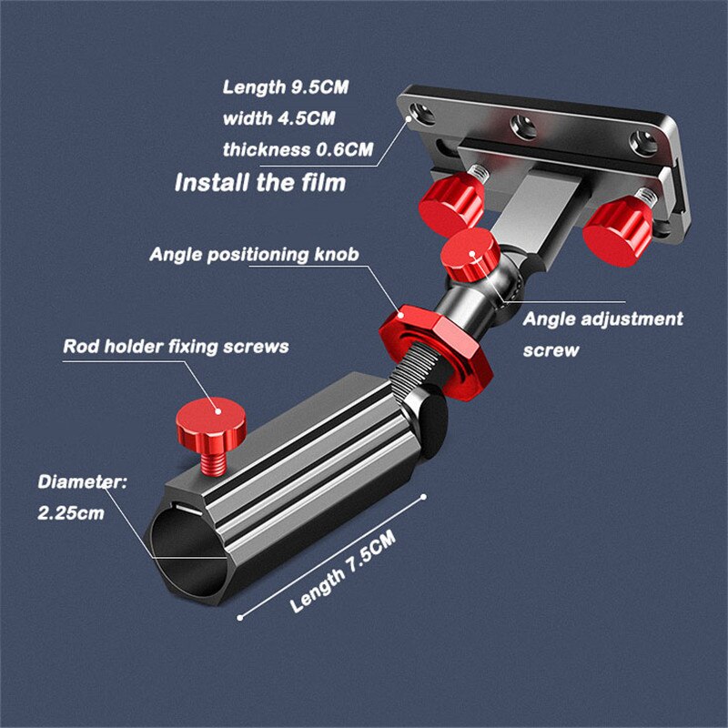 Fishing Rod Holder CNC Aluminum Magnesium Alloy Universal 360 Adjustable Fish Box Rod Rack Stand Support Fishing Accessories