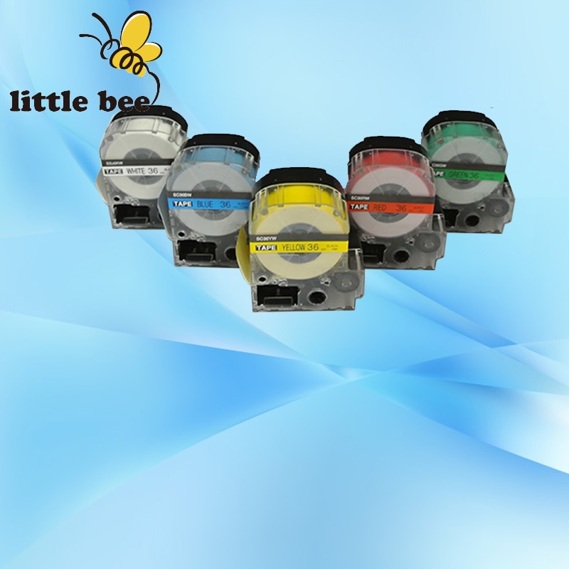 1 St Compatibel voor EPSON Kingjim SS36KW, zwart op Wit label tape