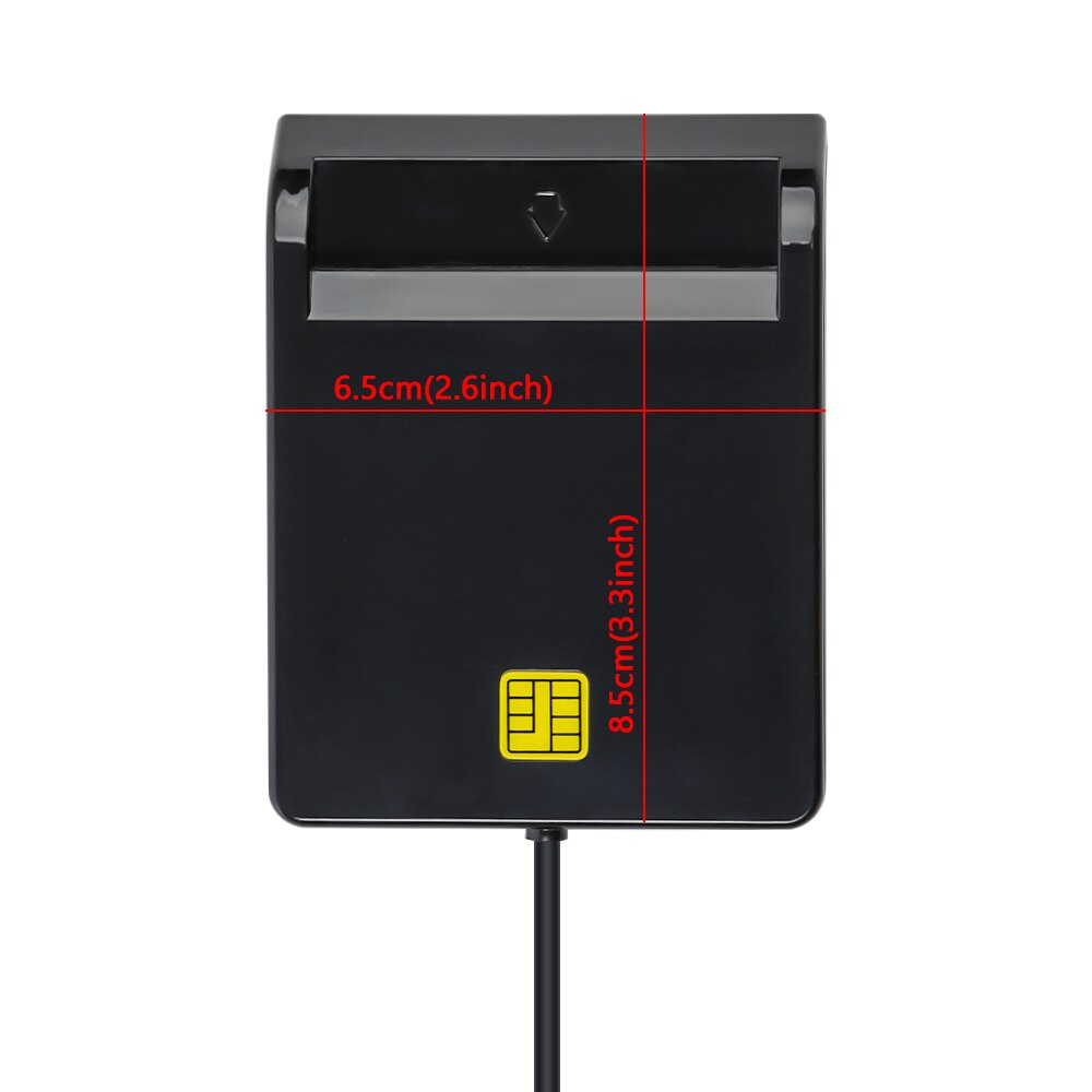 Black USB Smart Card Reader DNIE ATM CAC Electronic Tax Public Access Card Reader Adapter For ID/IC/Bank Cards