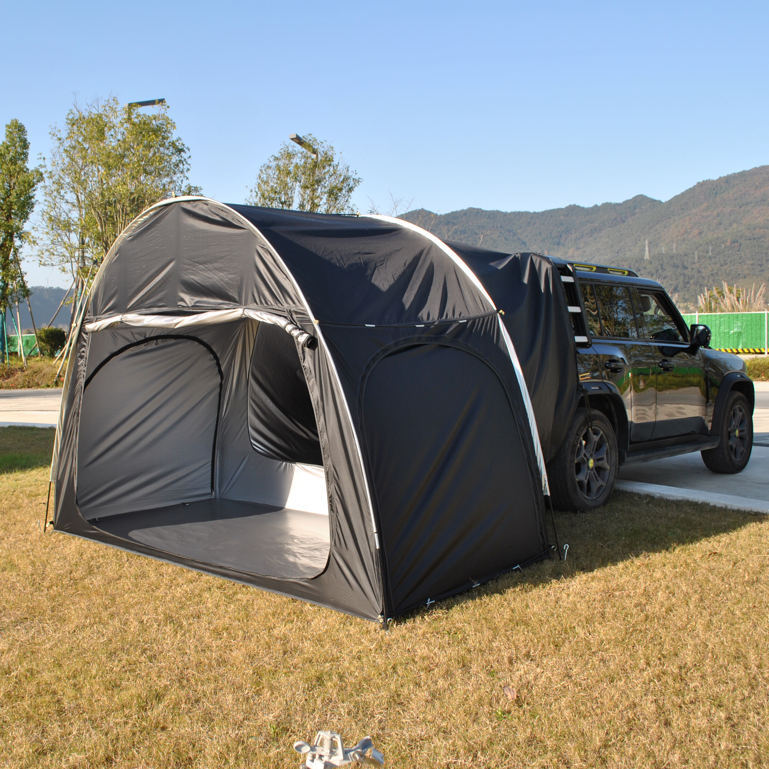 Suv-biltält för camping, suv-baklucka med markis, utomhusbiltält med tre dörrar, campingtält för fordon