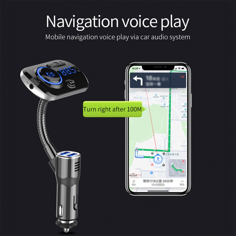 Smart FM Transmitter Bluetooth MP3 Player Car FM Modulator QC3.0 Fast Charger Car Radio Adapter Wireless Transmitter for Vehicle